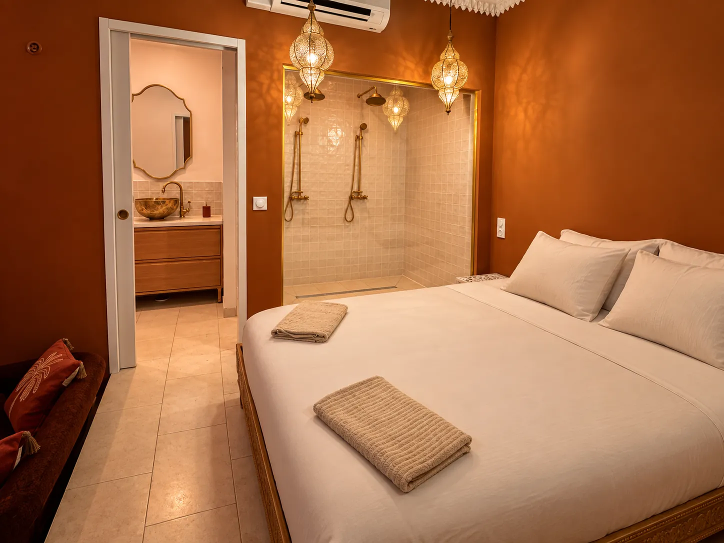 Suite 1001 Nuits — Rive Droite, lit king size sous les lanternes marocaines
